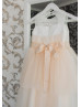 Champagne Beaded Lace Tulle Layered Flower Girl Dress Champagne Beaded Lace Tulle Layered Flower Girl Dress